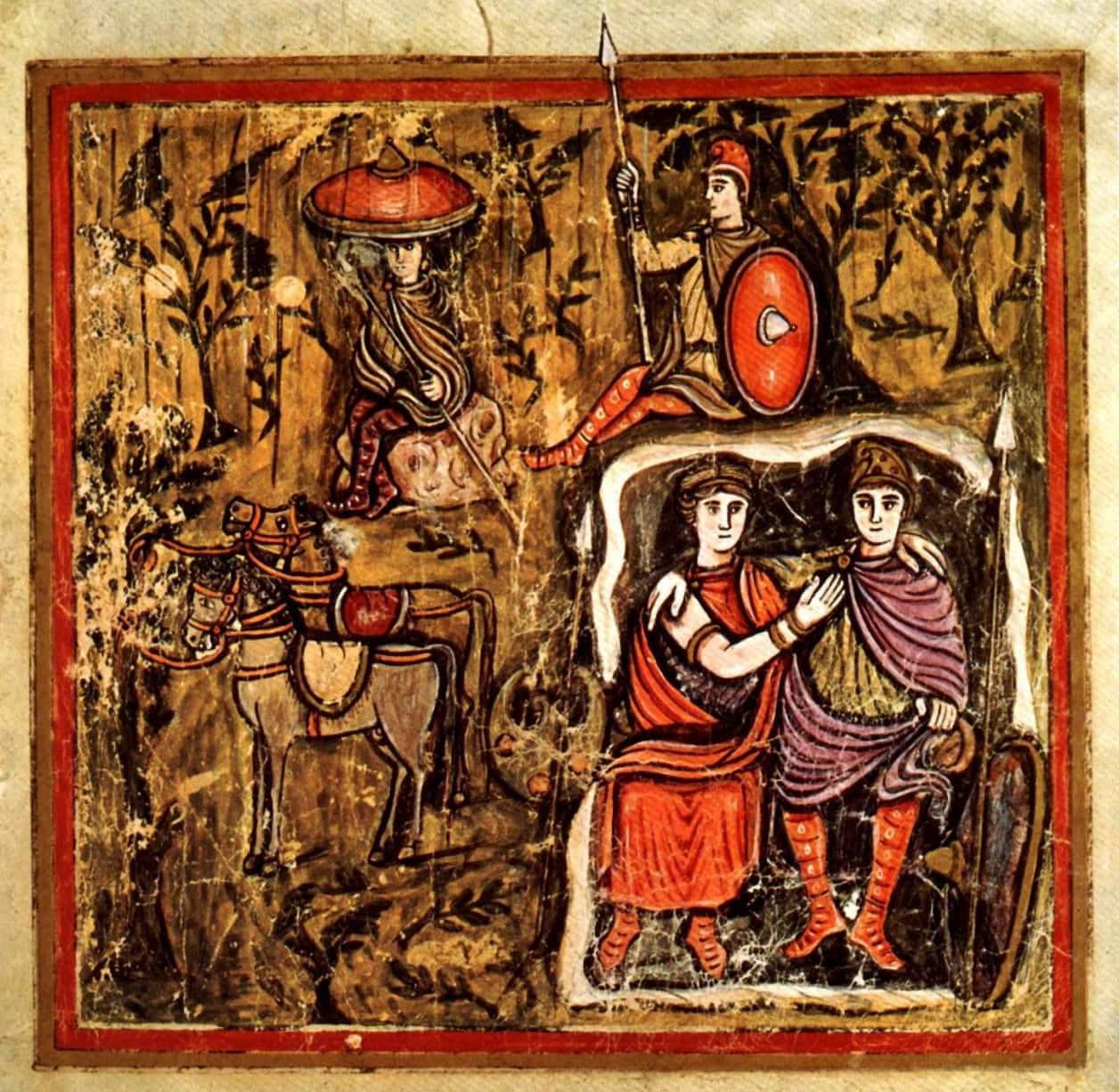 Dido and Aeneas in the Cave — Vatican Ms., 5th century CE