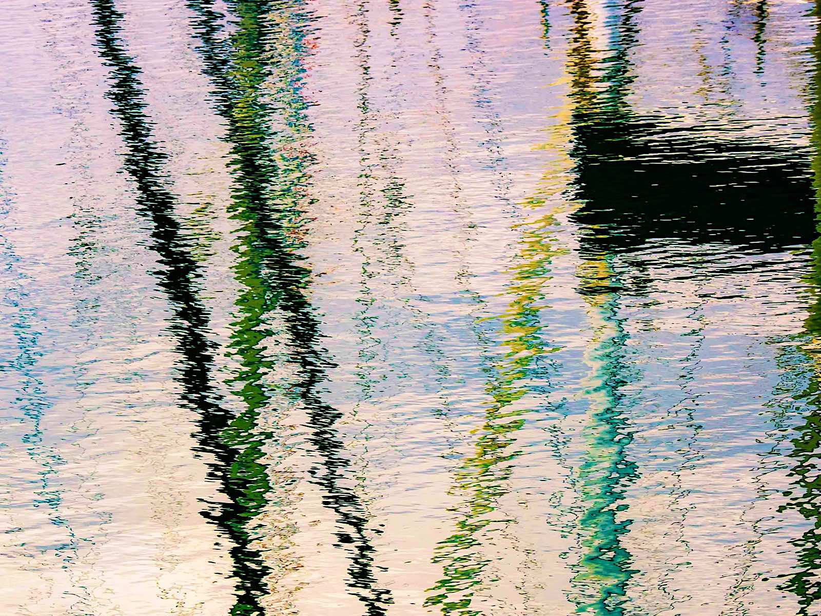 Gray Poles — yacht masts and reflections, Brighton Marina