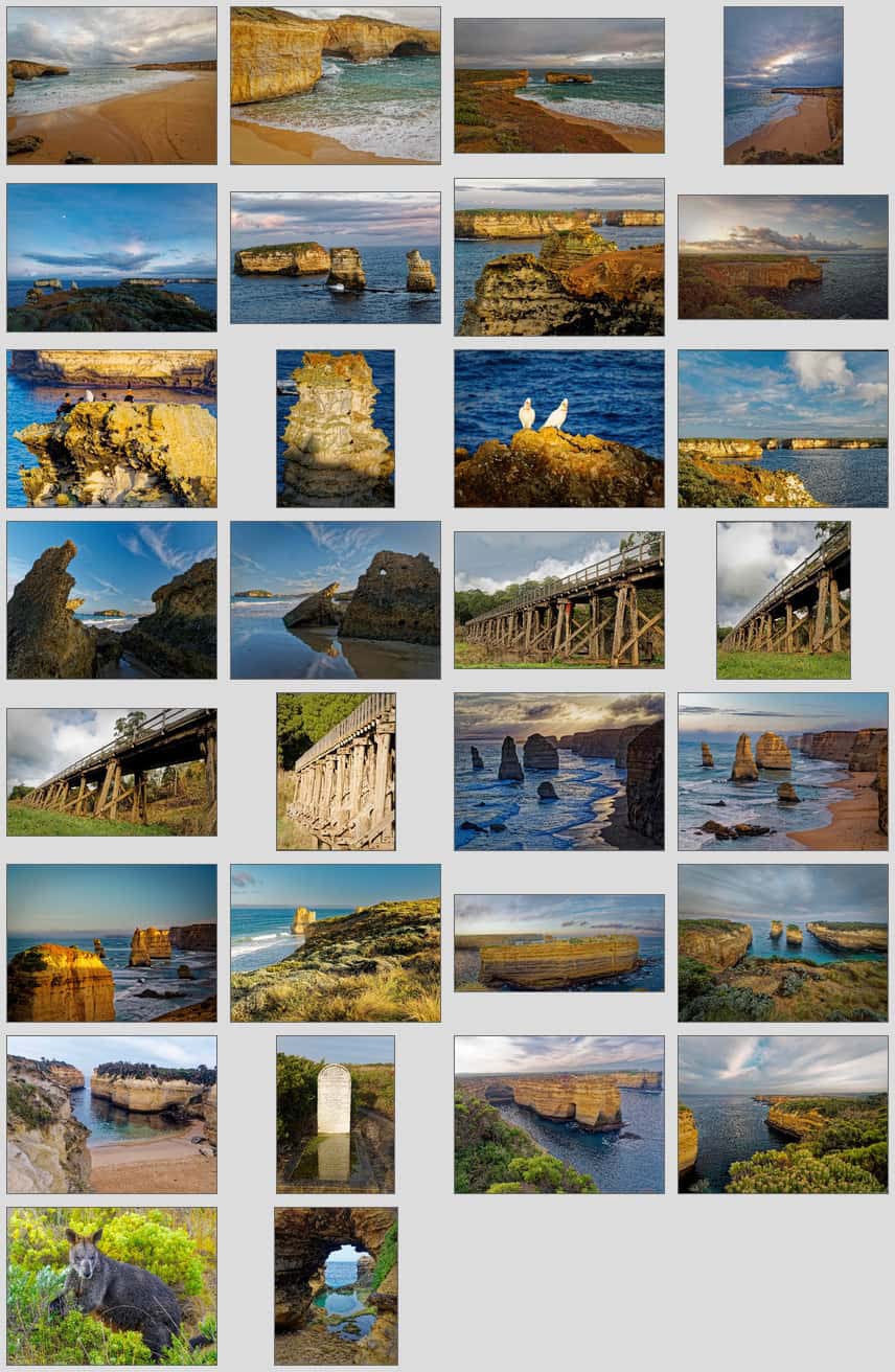 Thumbnail pages from the Great Ocean Road photo-book — click to download PDF