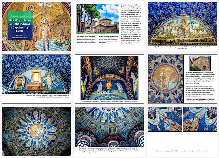 Pages from the Galla Placidia and Neonian Baptistry photo-book — click to download PDF