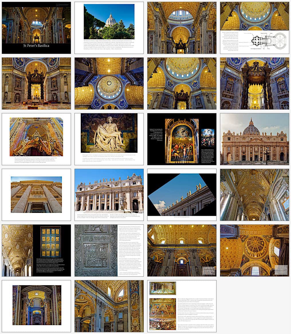 Pages from the St Peter's Basilica photo-book — click to download PDF