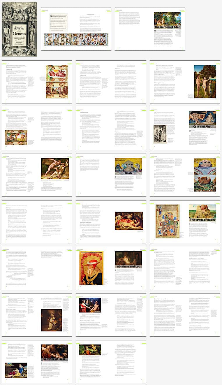Pages from the Stories from Genesis booklet — click to download PDF