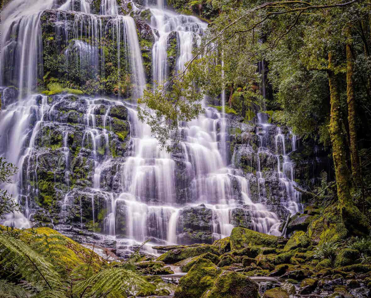 Nelson Falls, Derwent Valley and Mt Wellington, Tasmania