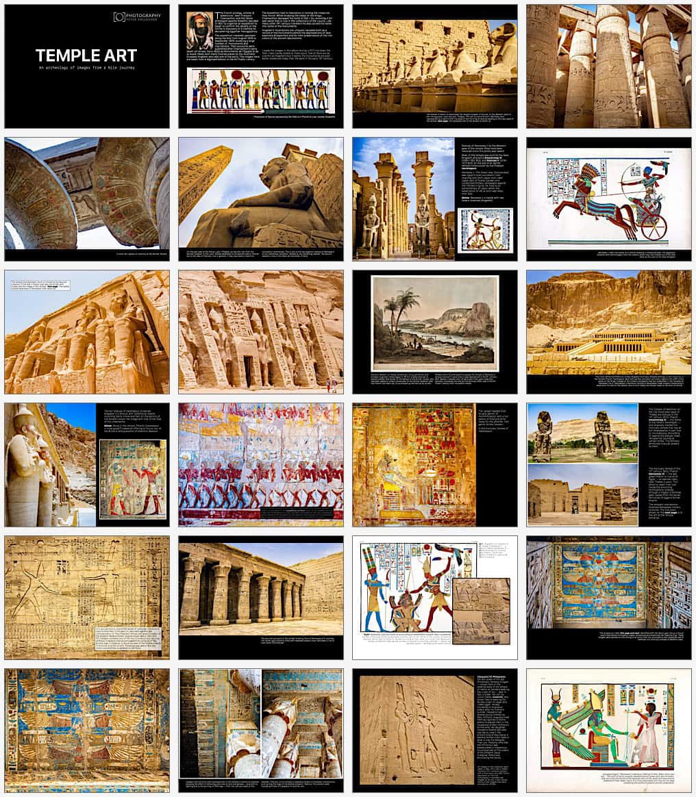 Pages from the Temple Art — The Nile photo-book — click to download PDF