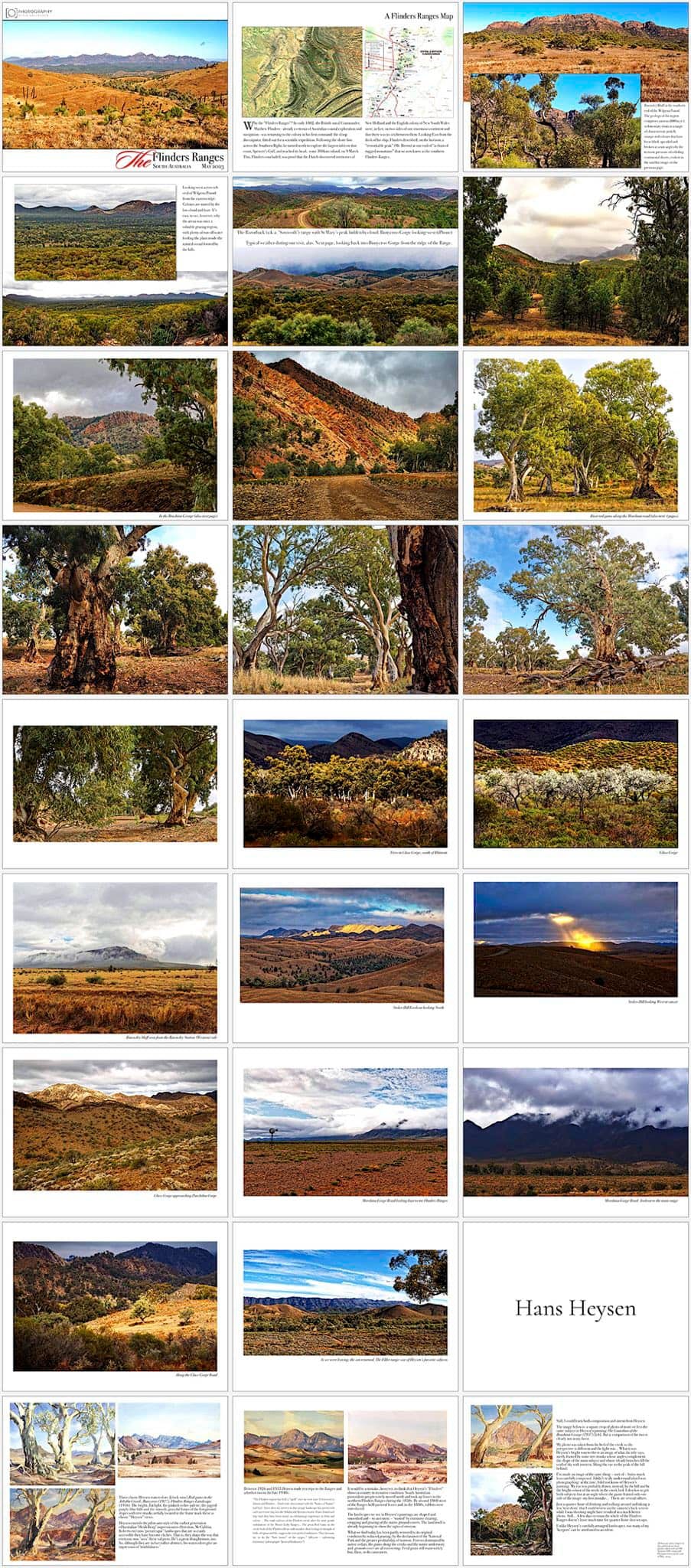 Thumbnail pages from the Flinders Ranges photo-book — click to download PDF