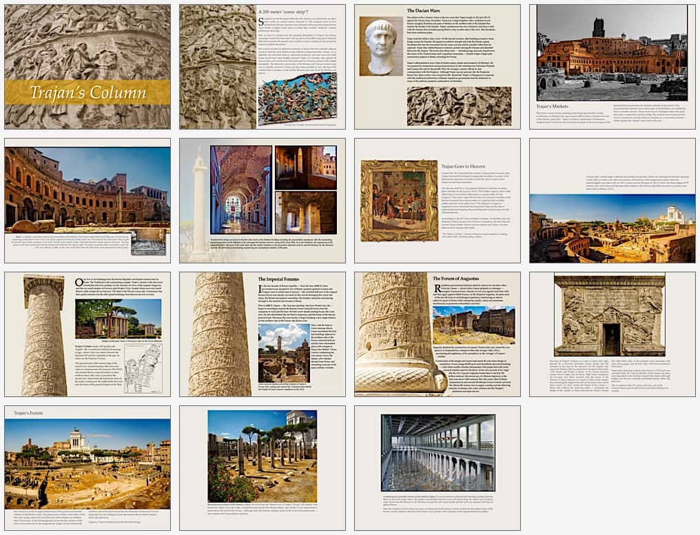 Pages from the Trajan's Column photo-book — click to download PDF